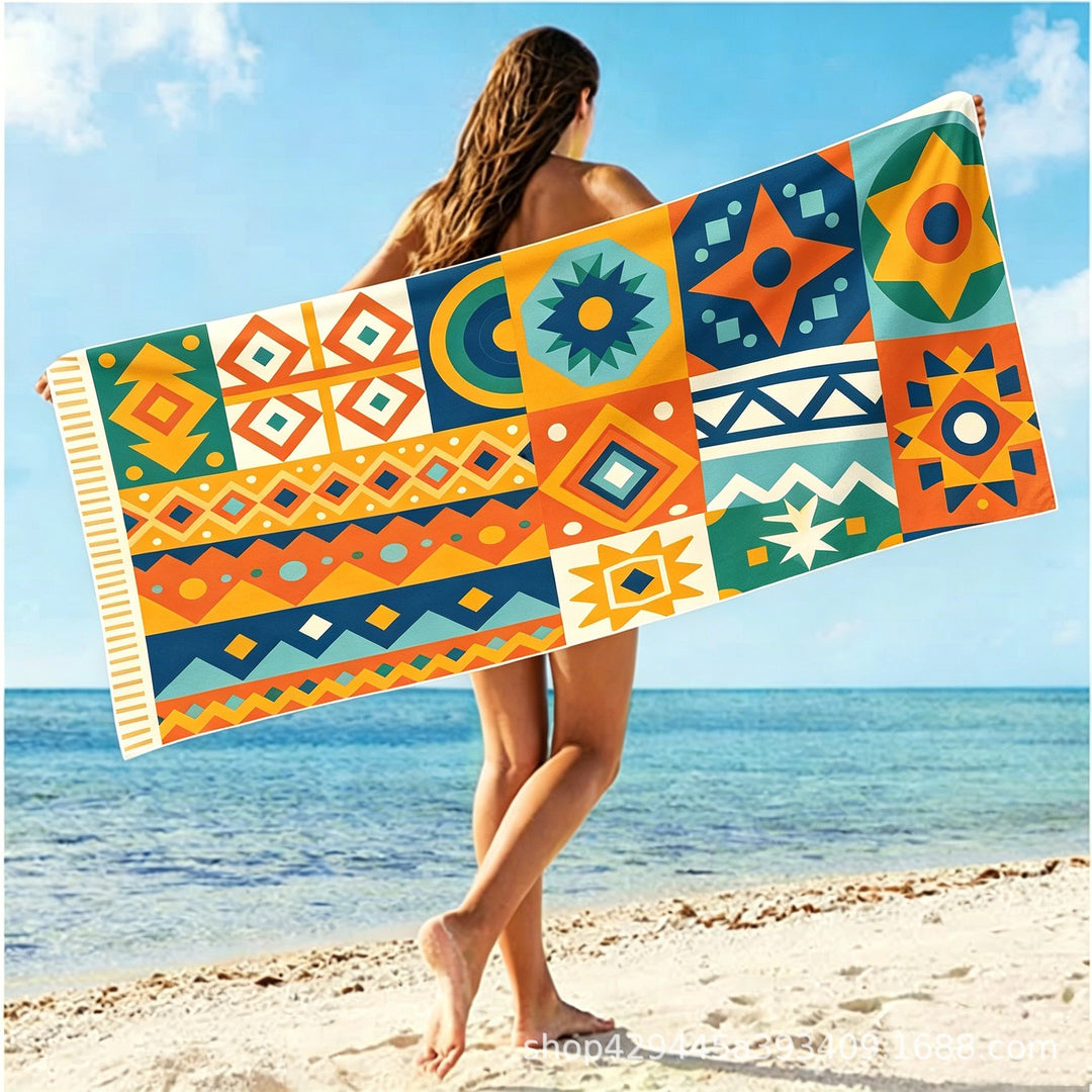Women's luxurious beach towel with exotic print Bowlift