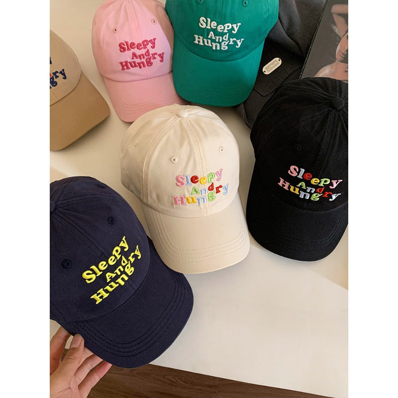 Women's Relaxed Cotton Baseball Cap with Playful Embroidery Bowlift