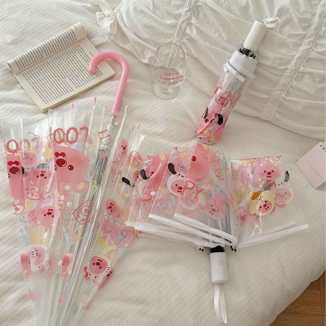 Ladies Foldable Umbrella with Cute Animal Motifs Bowlift