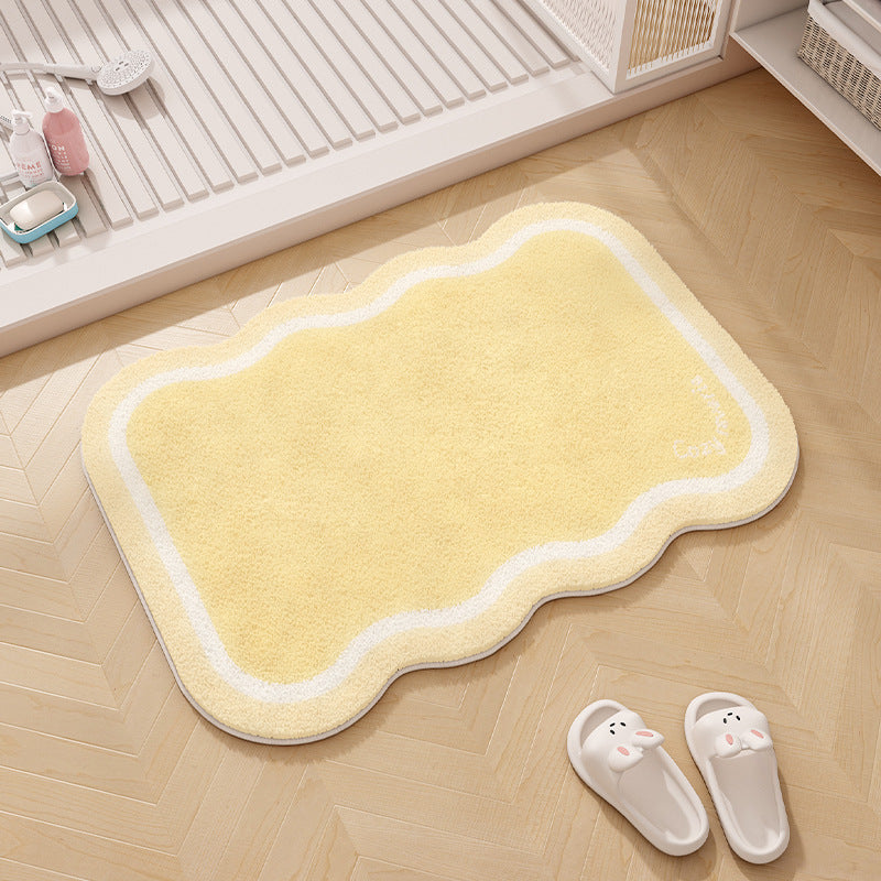 Rainbow-Themed Plush Memory Foam Bath Mat