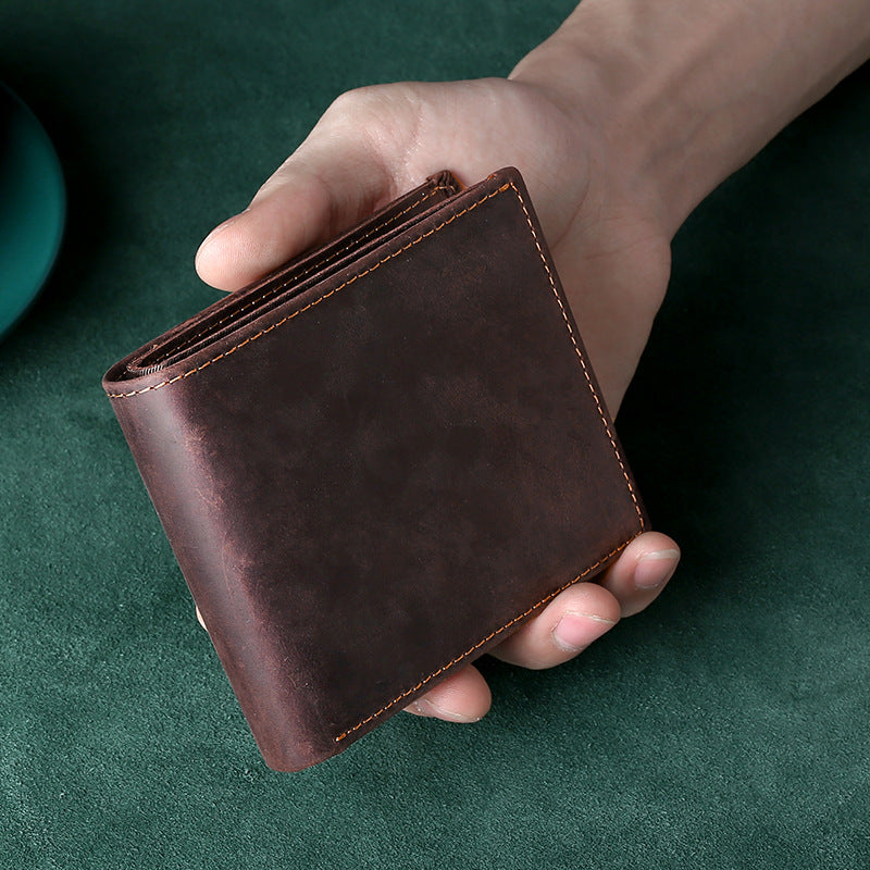 Premium Leather Bi-Fold Coin Wallet