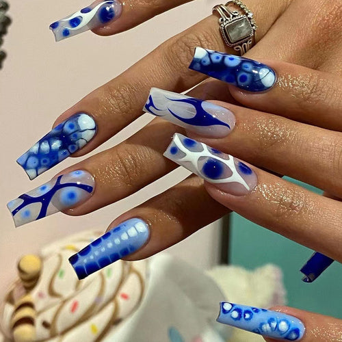 Artistic Gel Nails with Modern Color Design Bowlift