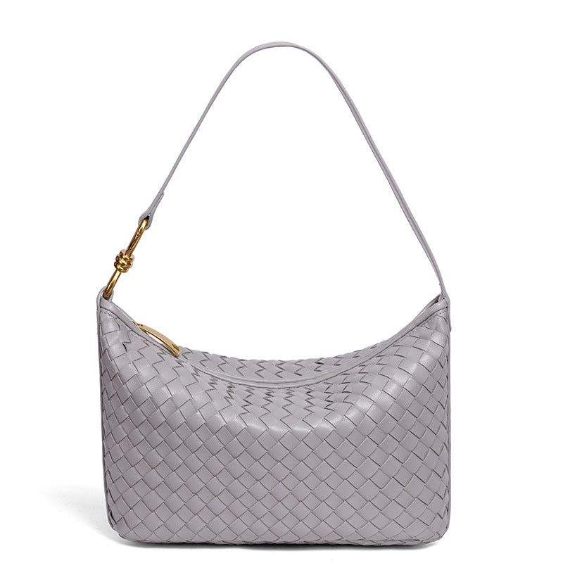 Stylish Woven Leather Handbag Bowlift