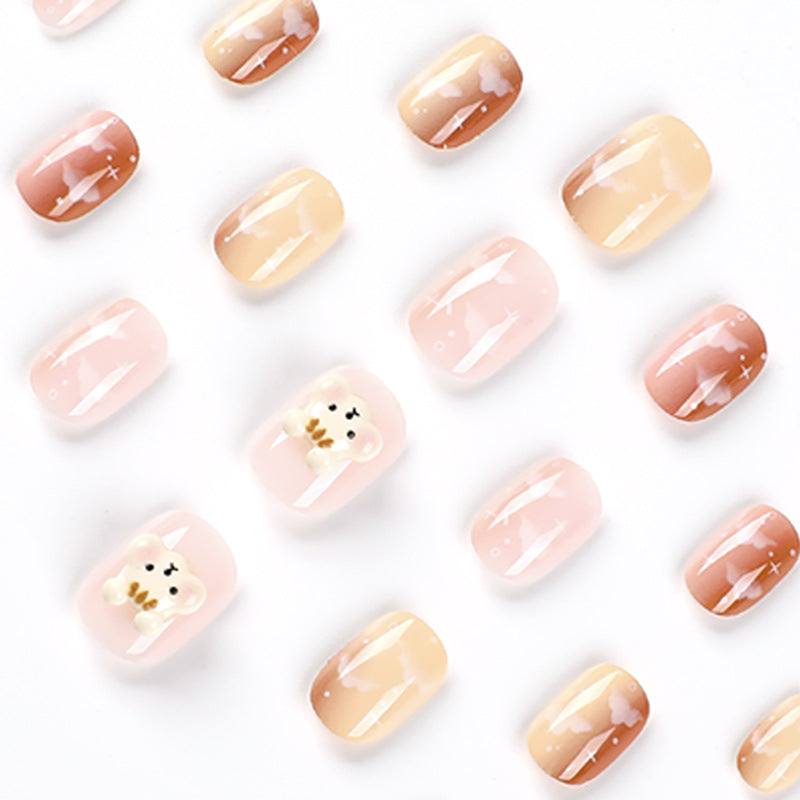 Artificial nail art with cloud design Bowlift