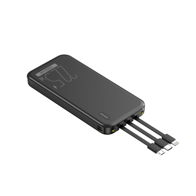 Power bank with integrated multifunctional cables Bowlift