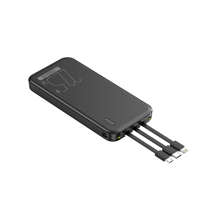 Power bank with integrated multifunctional cables Bowlift