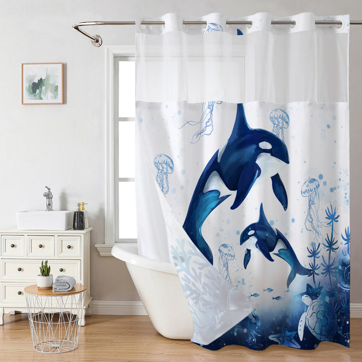 Ocean-Themed Shower Curtain Bowlift