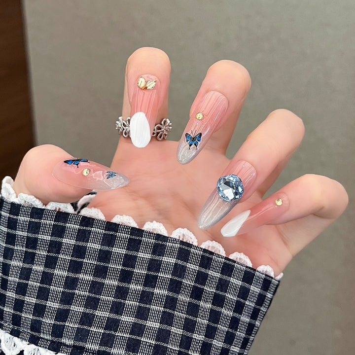 Artistic Press-On Nail Set Bowlift