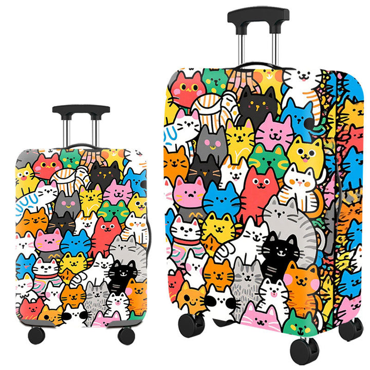 Artistic Cat-Themed Hard Shell Suitcase Bowlift