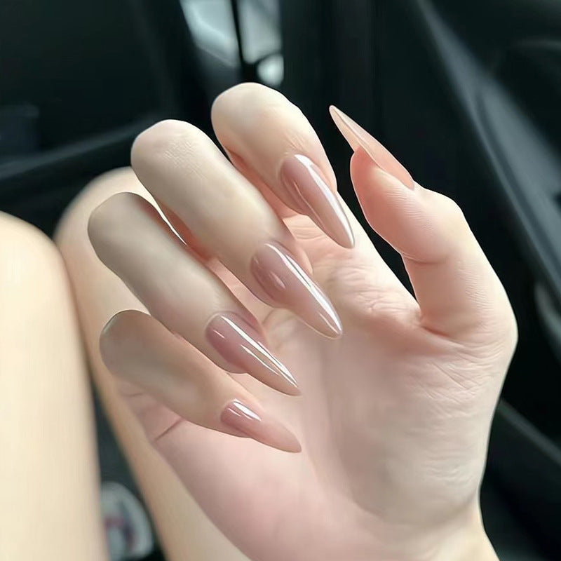 Elegant Press-On Nail Set with Glitter and Gloss Finish Bowlift
