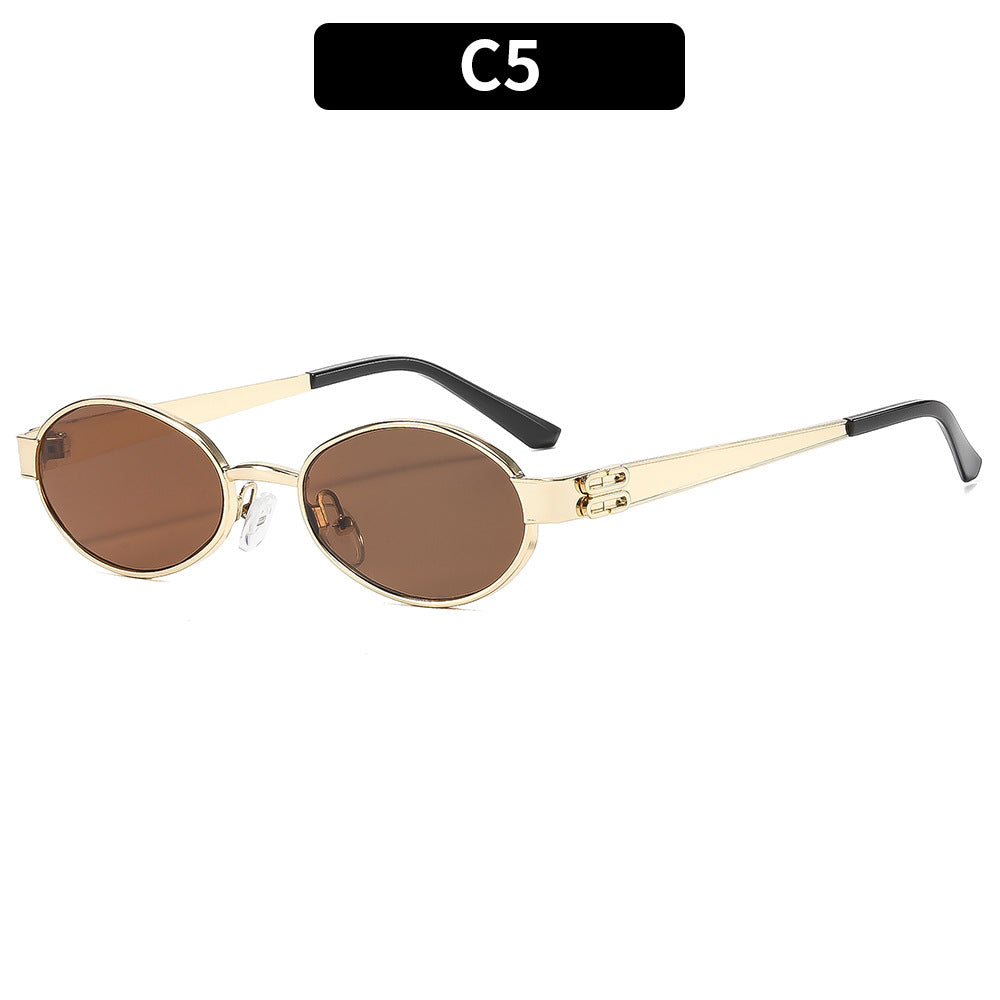 Avant-Garde Oval Frame Sunglasses