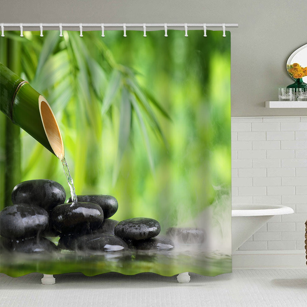 Tranquil Zen Nature Shower Curtain Bowlift