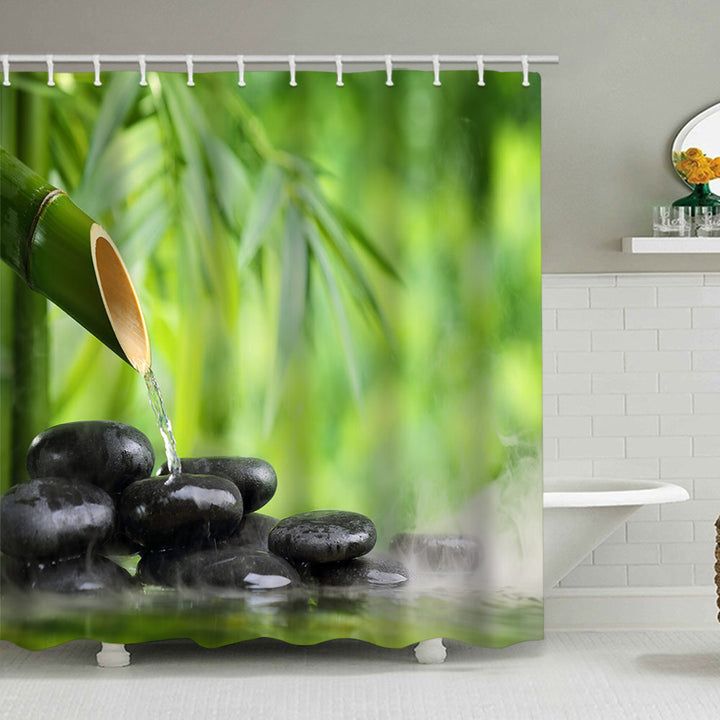 Tranquil Zen Nature Shower Curtain Bowlift