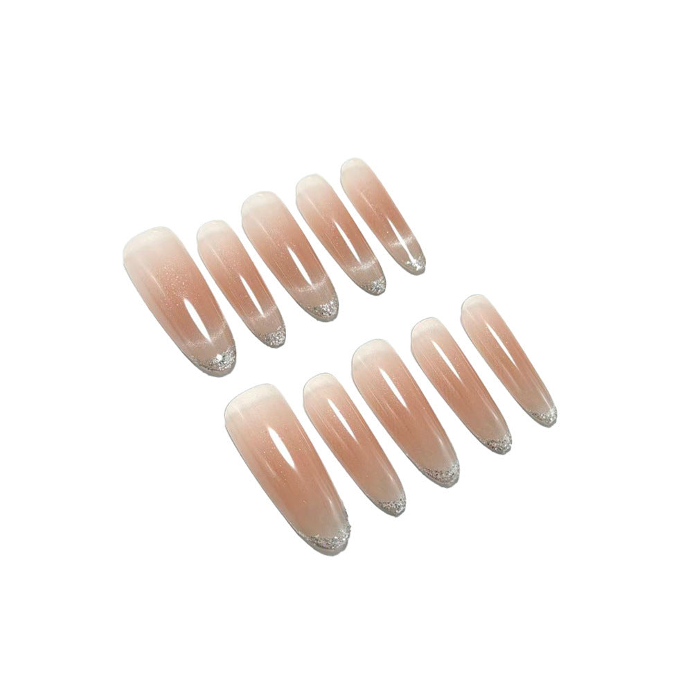 Artificial nails with elegant gloss and glitter accents Bowlift
