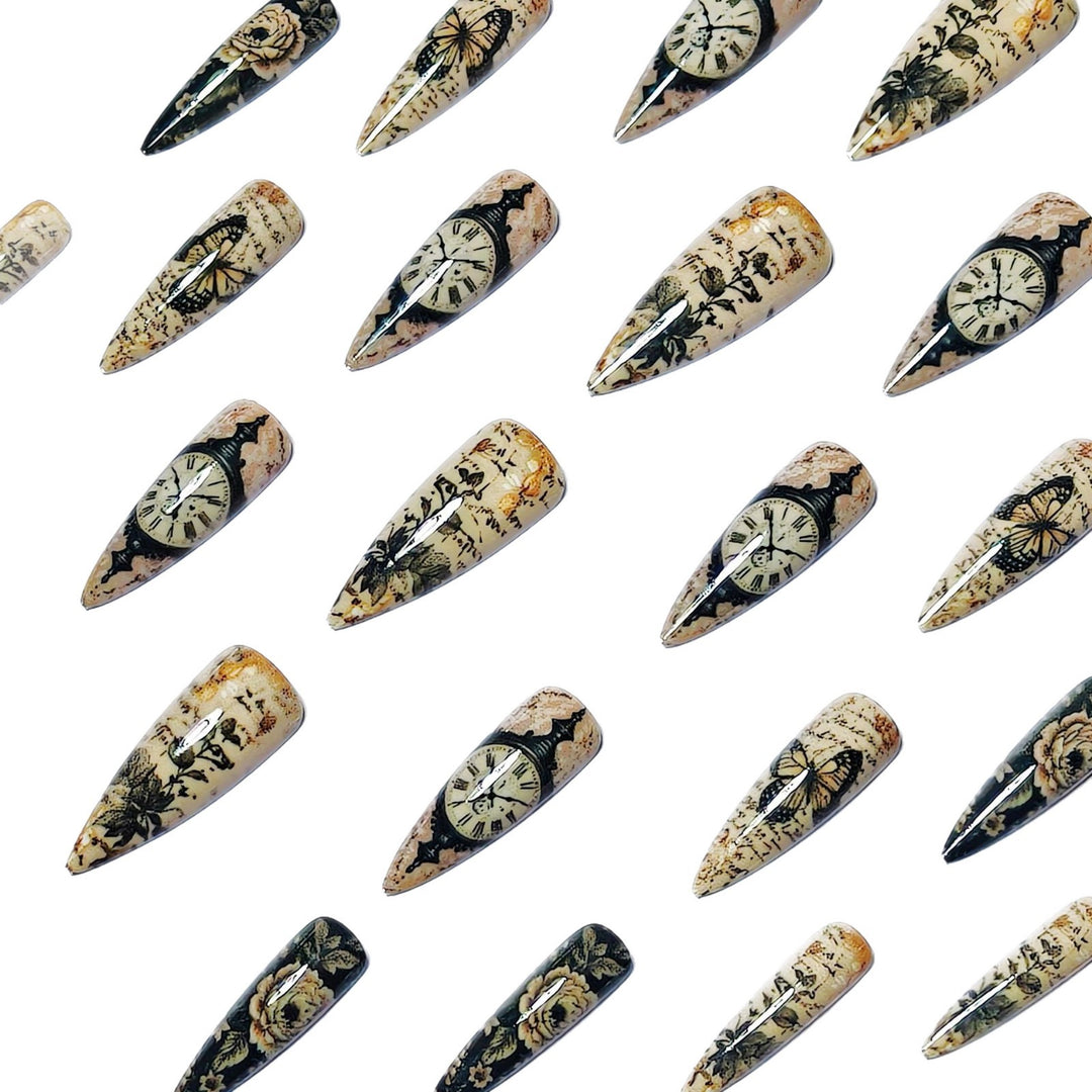 Creative Art Nails with Vintage Inspired Design Bowlift