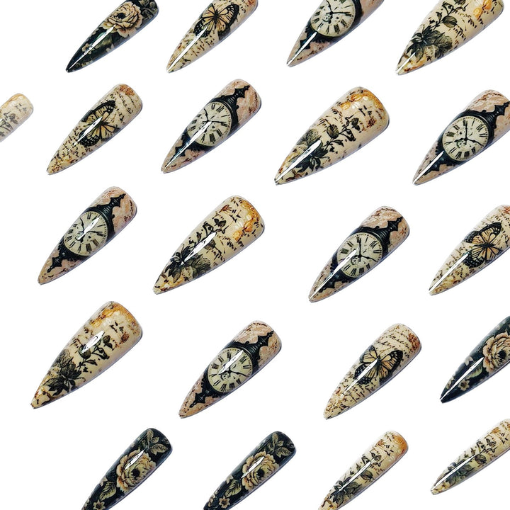 Creative Art Nails with Vintage Inspired Design Bowlift