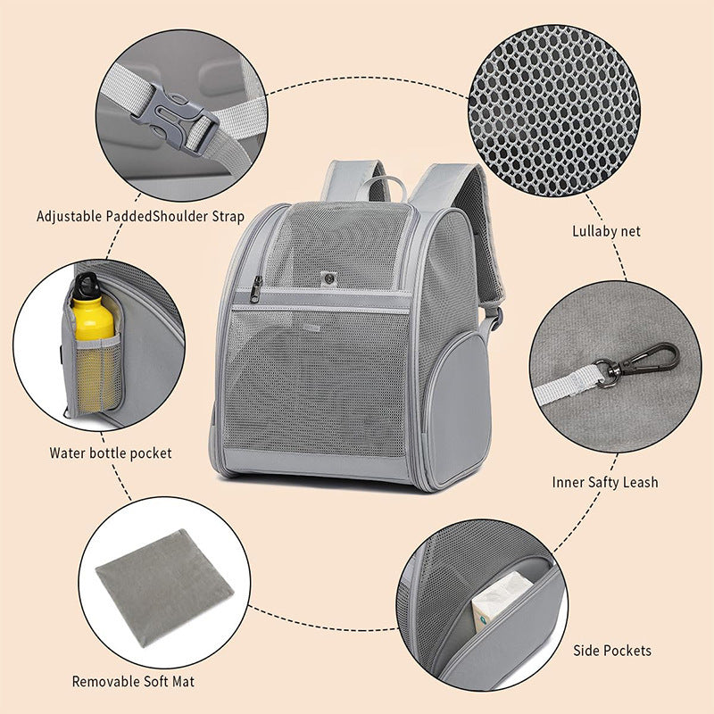 Portable Pet Travel Backpack Bowlift