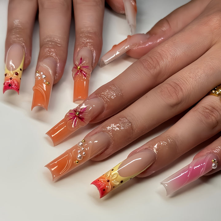 Decorative Press-On Nail Set Bowlift