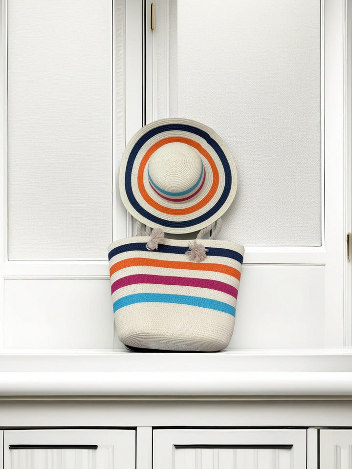 Beach bag with colorful stripes Bowlift