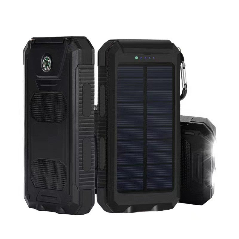 Robust Solar Power Bank with LED Light and Compass Bowlift
