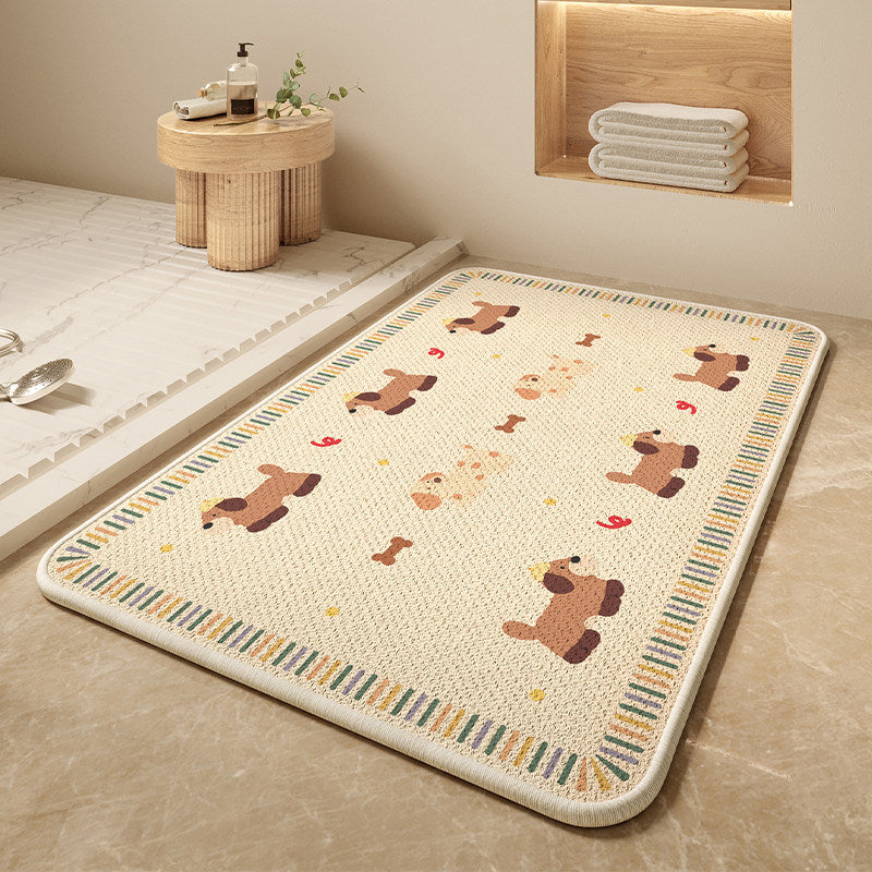Cartoon Dog-Themed Bath Mat Bowlift