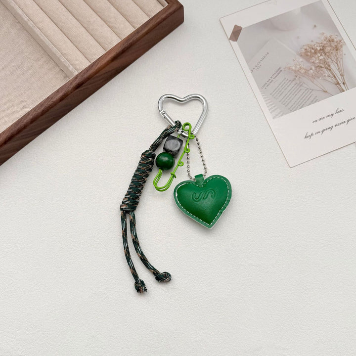 Heart-Shaped Leather Keychain Bowlift