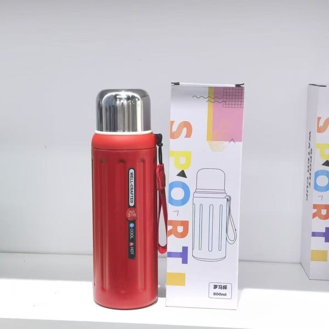Unisex Thermal Insulated Bottle with Practical Carrying Handle Bowlift