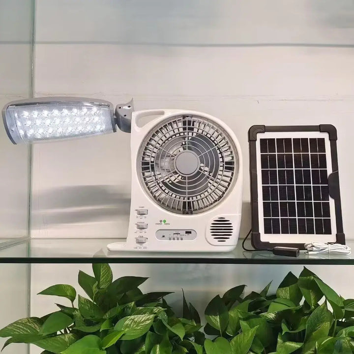 Women Multifunctional Solar Fan with Integrated LED Lighting Bowlift