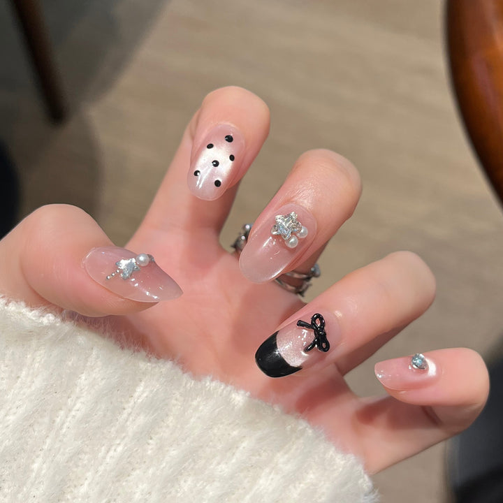 Artistic Press-On Nail Set Bowlift