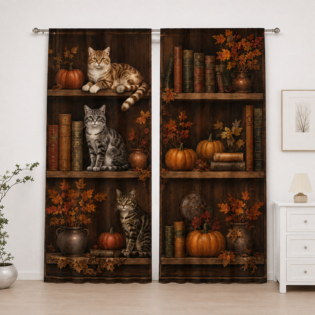 Artistic Floral Print Window Drapes