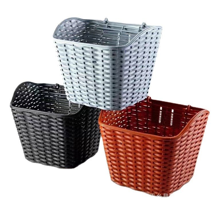 woven quick-release front bike basket with removable mounting bracket Bowlift