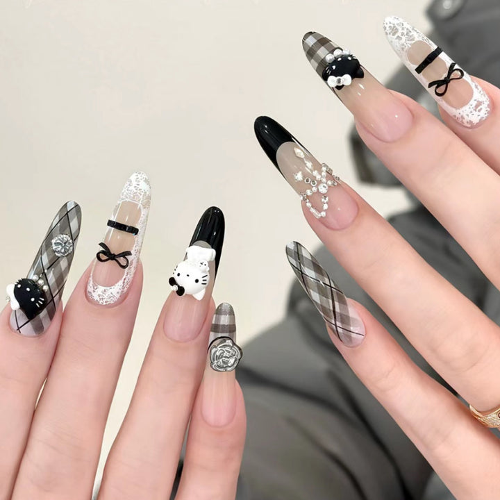 Stylish Bow-Embellished Press-On Nails Bowlift