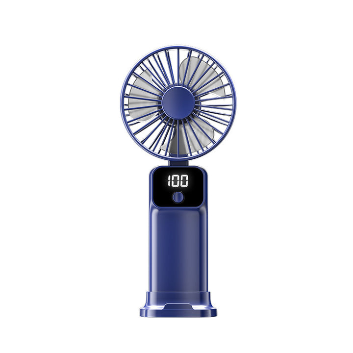 Unisex portable battery fan with digital display and integrated power bank Bowlift