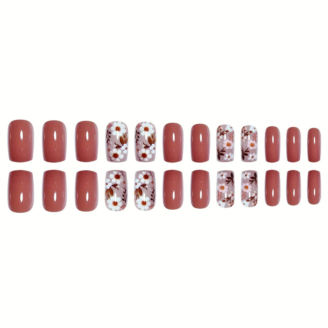 Floral Acrylic Nail Design Bowlift