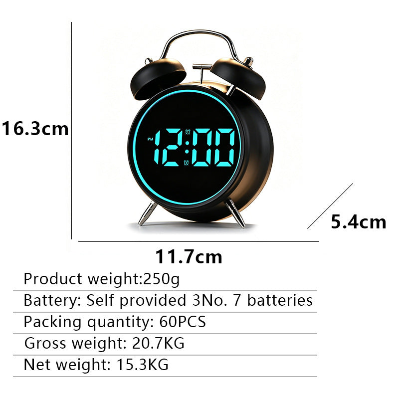 Digital alarm clock with large LED display and dual alarm function Bowlift