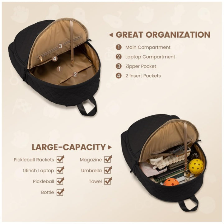Stylish tennis backpack bag with innovative storage Bowlift