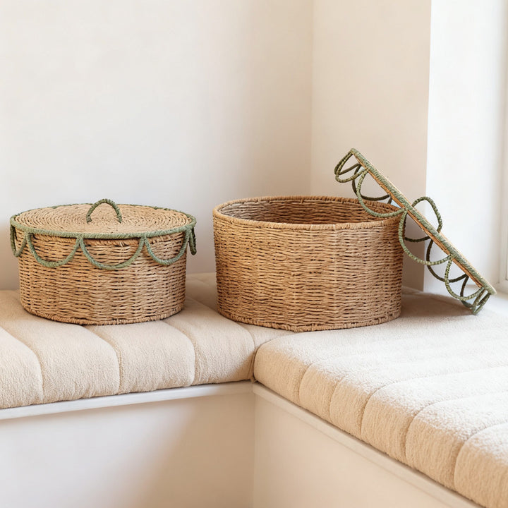 Storage basket with lid and handles Bowlift