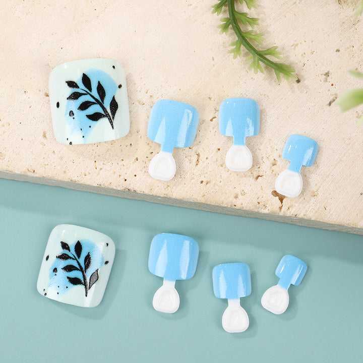 Stylish leaf design artificial nails Bowlift
