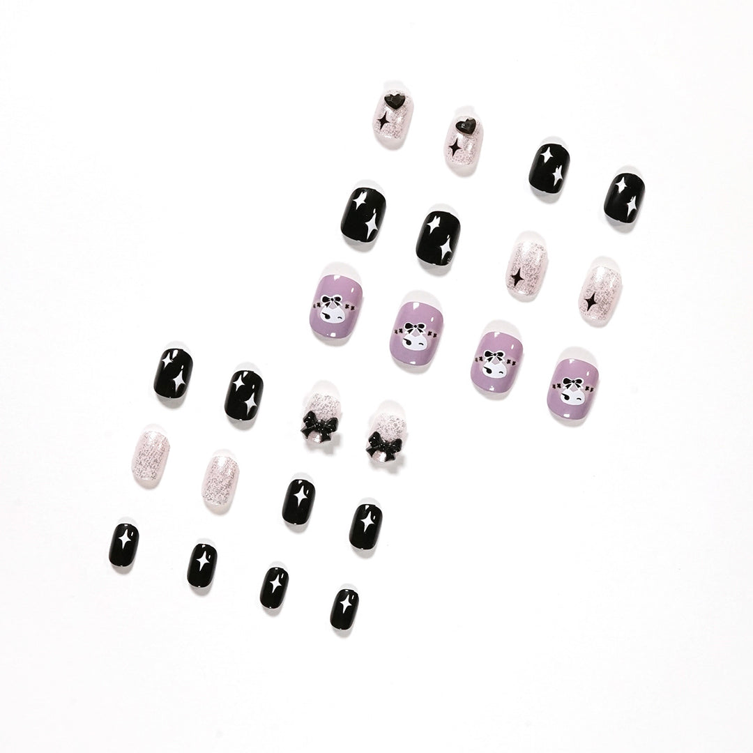 Artful Nail Extensions with Glamorous Accents Bowlift