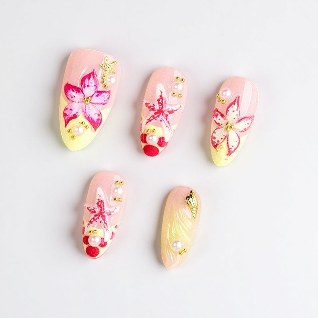 Floral Design Luxury Press-On Nails Bowlift