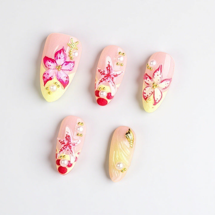 Floral Design Luxury Press-On Nails Bowlift