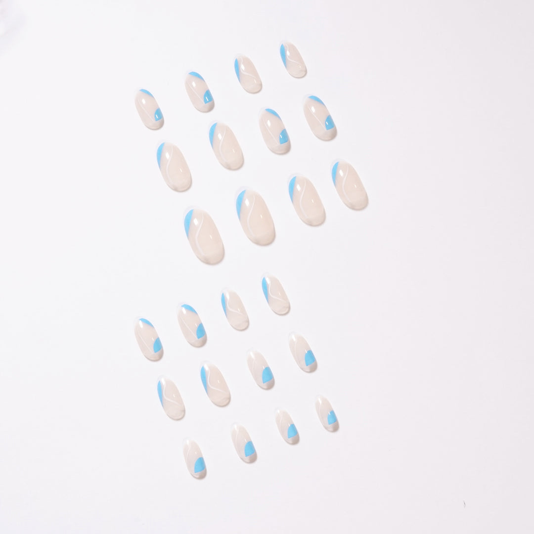 Trendy Nail Art with Modern Wave Pattern Bowlift