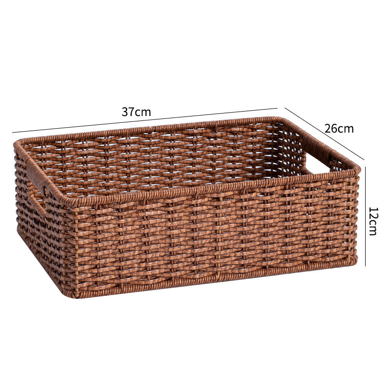 Handcrafted Large Rectangular Wicker Storage Basket Bowlift