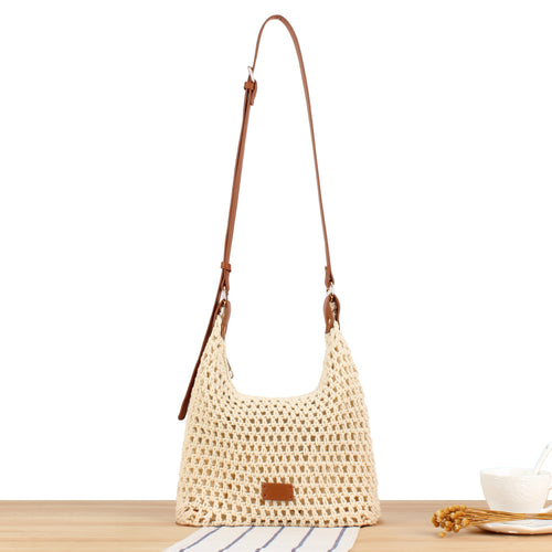 Woven Natural Material Handbag Bowlift