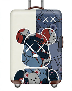 Women's stretchable suitcase cover with rabbit motif, tear-resistant stretch material and openings for handle and wheels Bowlift