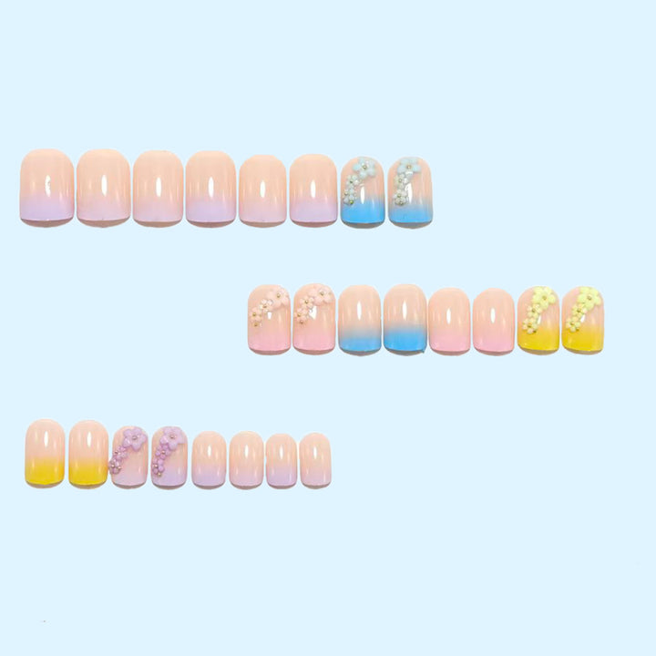 Artificial Nails in Stylish Flower Design Bowlift