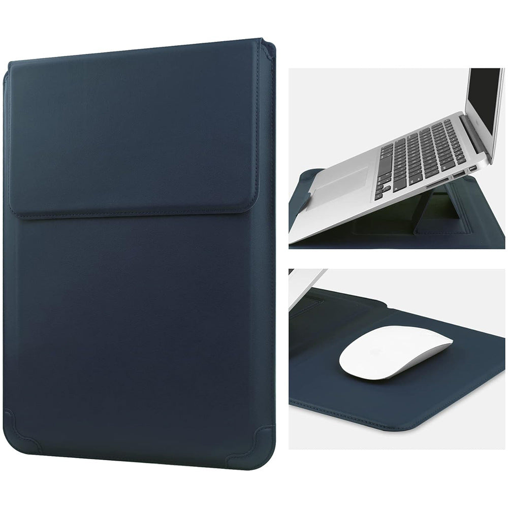 Padded laptop sleeve with integrated foldable stand and mouse pad Bowlift