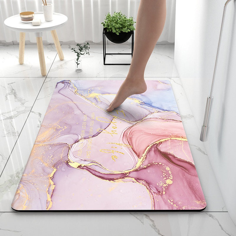 Soft Textured Abstract Bath Mat