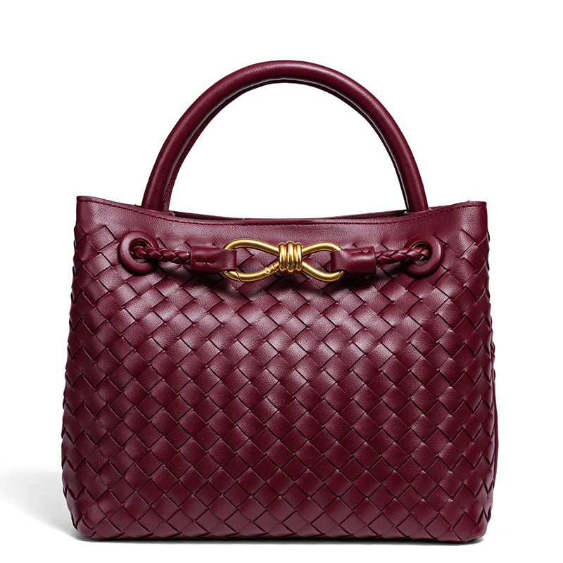 Woven Leather Tote Bag Bowlift