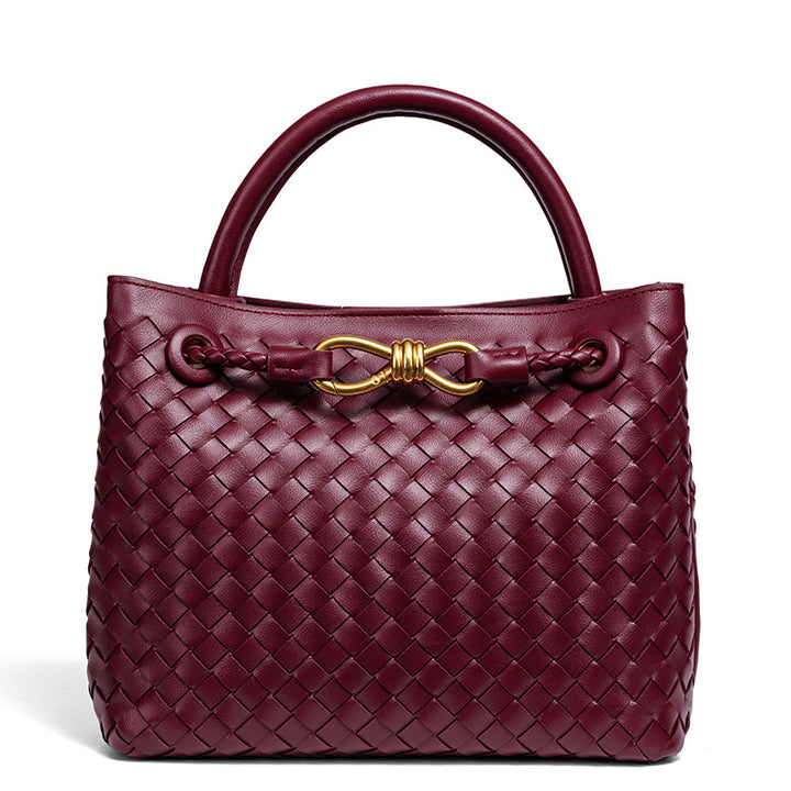 Woven Leather Tote Bag Bowlift
